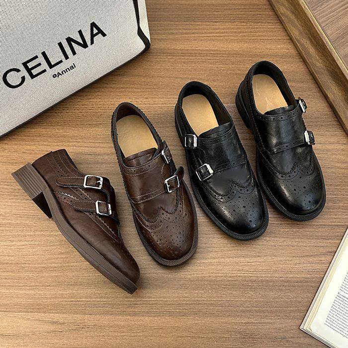 鞋2026春季新款复古布雕花一脚蹬加绒英伦风小皮鞋通勤单鞋,女鞋,乐福鞋（豆豆鞋）,淘宝优惠券,粉丝福利购,淘宝优惠卷