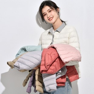 《001款轻薄款》羽绒服内胆女短款内搭女式无领轻便冬薄款外套