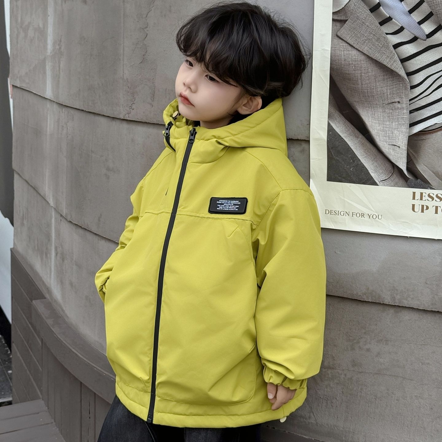 【实体品质】男童夹棉加厚冲锋衣