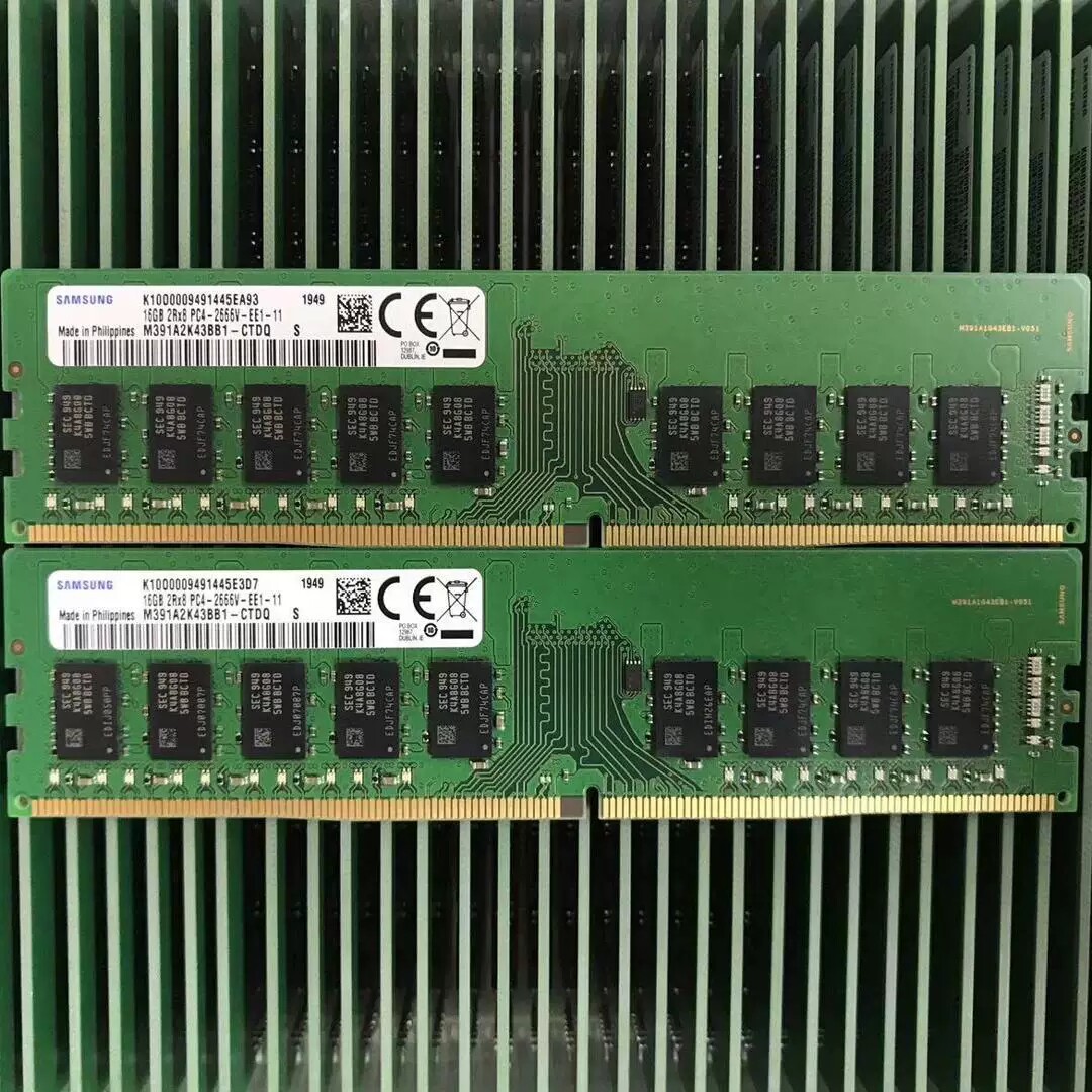 三星16G 2RX8 PC4-2666V-EE1-11纯ECC服务器内存M391A2K43BB1-CTD