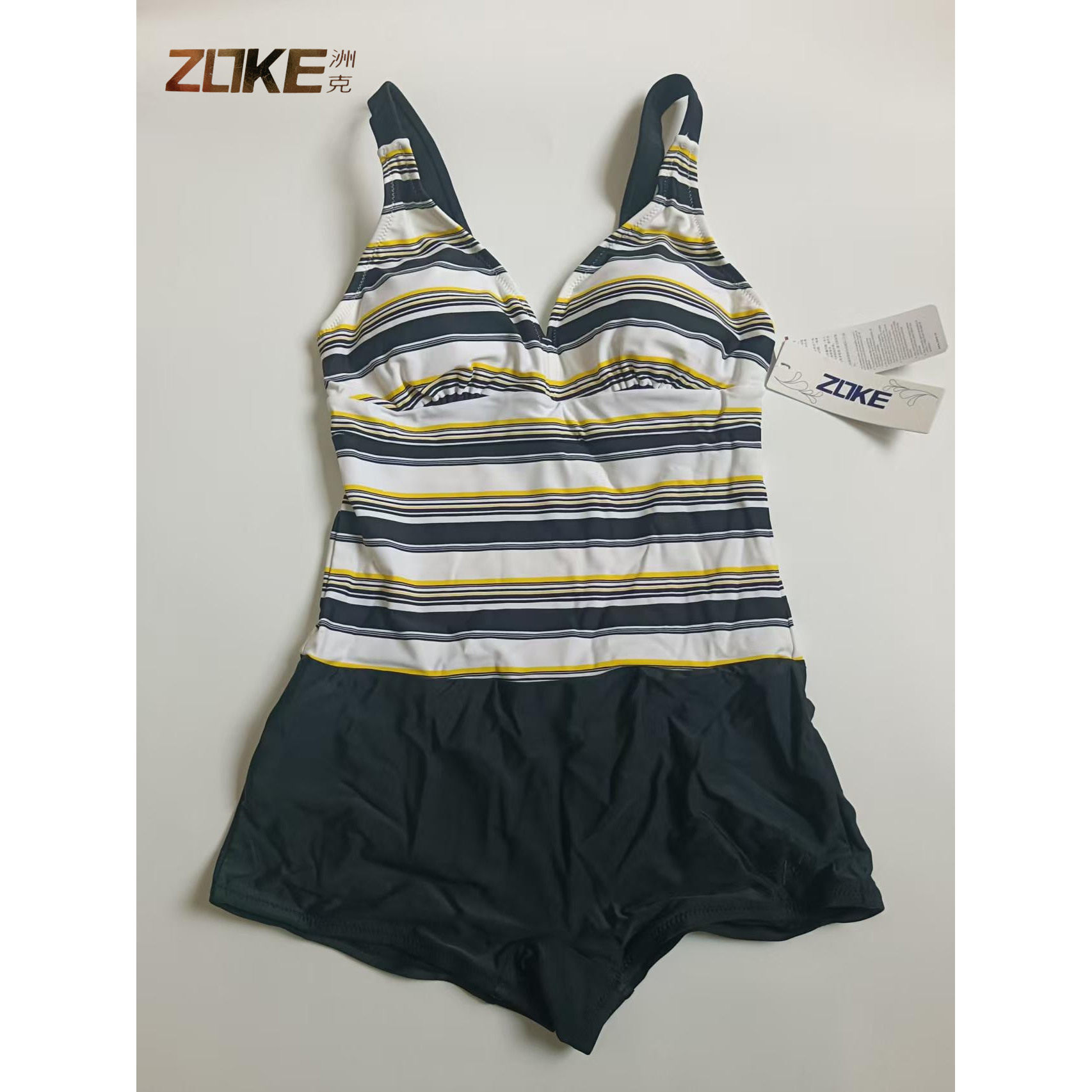 【清仓特价】专柜正品洲克ZOKE泳装时尚条纹女连体泳衣 112501414