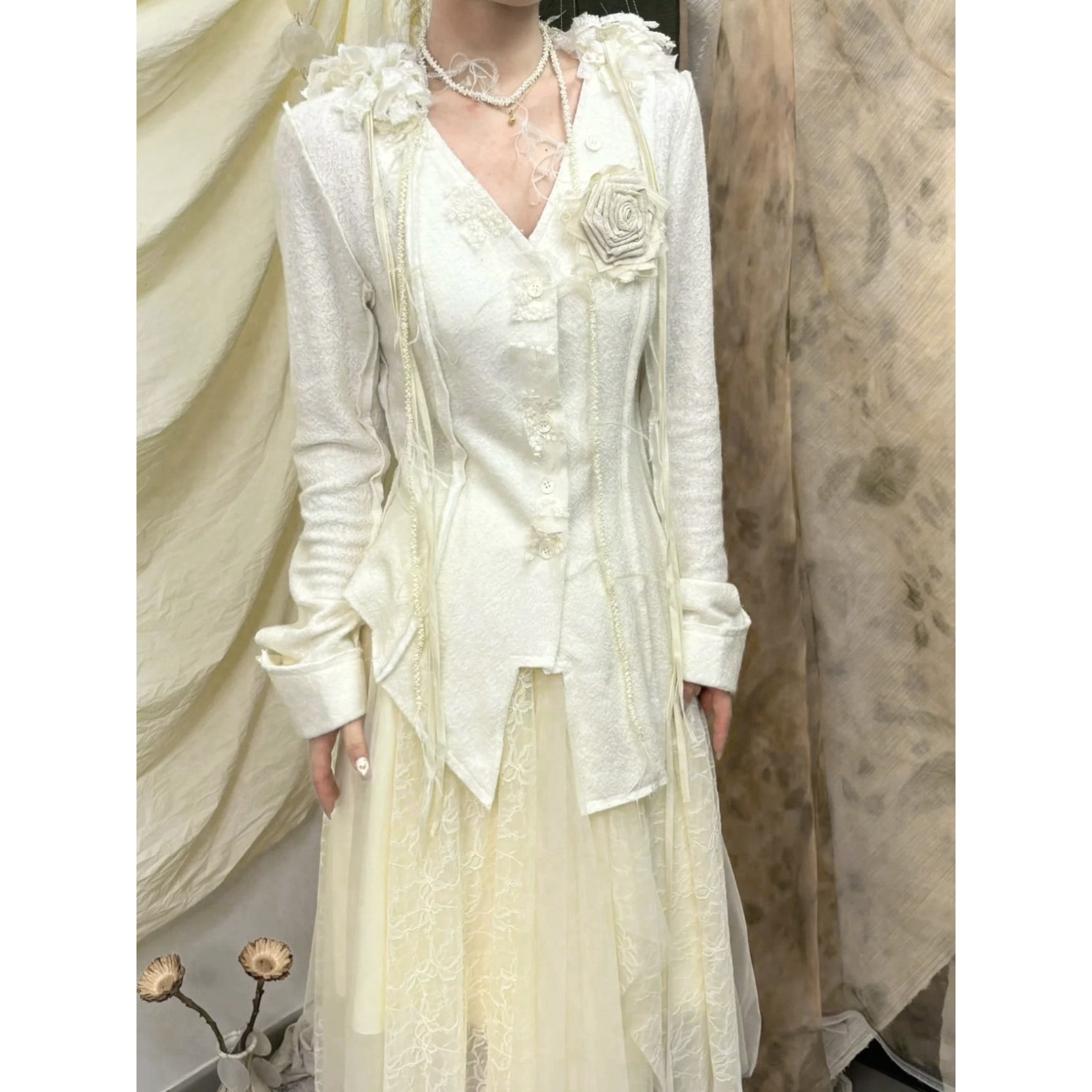 elywoo正确版白色网纱半裙