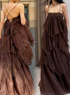 EVAN亿万【对版●高定重工款】法式轻奢度假裙不规则蕾丝裙连衣裙