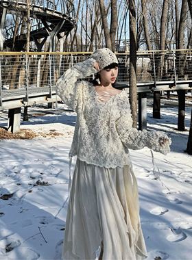 孤品●EVAN原创「轻薄款羽绒服」设计感镂空羊毛内搭上衣swaying