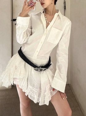 25孤品限量款】Marcheen亚麻白色不规则半身裙设计感短裤裙子