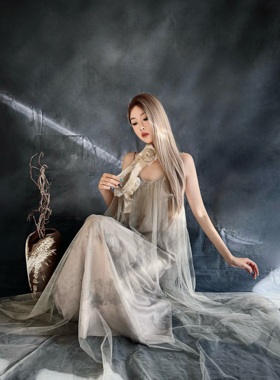 EVAN正版现货】24植物染新中式网纱宽松吊带连衣裙垂显瘦pengtai