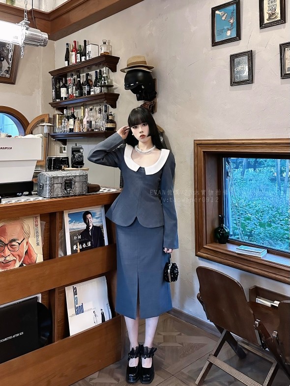 小众设计感套装西装半裙套装