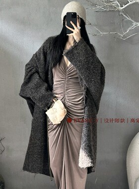 被999＋收藏【对版 | Uma*同款】长款宽松开衫羊毛呢子针织衫外套