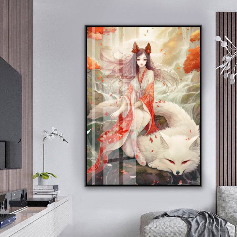 自己绣十字绣女狐狸新款客厅白狐红狐胡金花胡仙家贴满砖5d钻石画