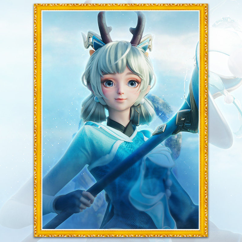 瑶十字绣2024新款客厅王者荣耀可爱少女人物自己手工贴满砖钻石画