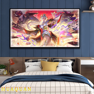 十字绣不知火舞花合斗2025新款客厅王者荣耀自己手工满砖贴钻石画