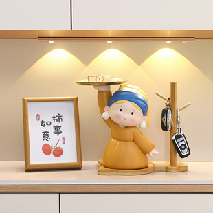 艺术家托盘摆件钥匙玄关收纳高档轻奢桌面摆件树脂工艺新年礼物