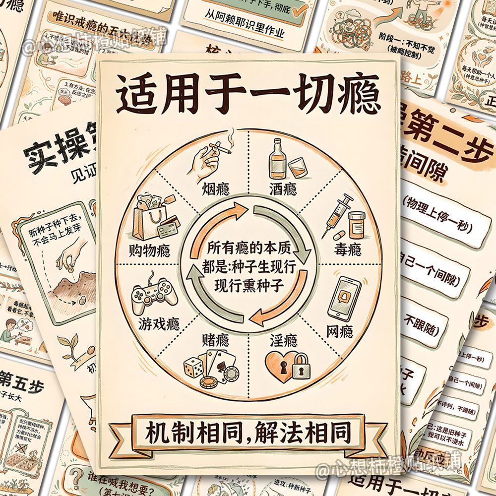 18张唯识学戒瘾手账手机贴纸