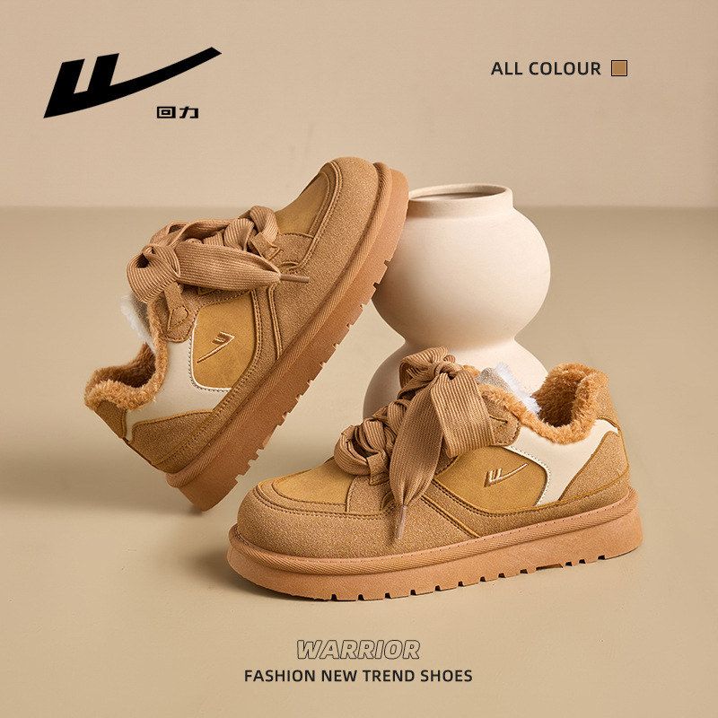 回力新款保暖厚底棉鞋时尚复古冬季加绒鞋女通勤舒适百搭休闲鞋子