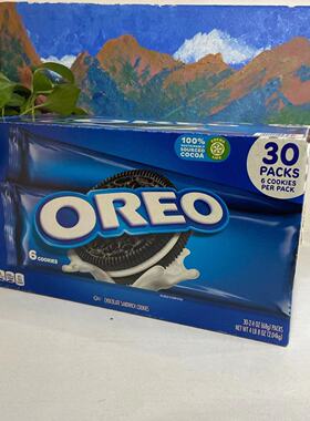 现货直邮美国版OREO奥利奥巧克力原味夹心饼干68g*30包2.04kg零食
