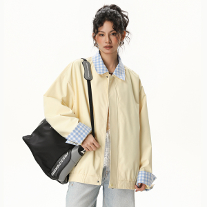 现货春秋美式领可拆卸外套潮牌棒球服冲锋衣夹克A321-J9963-P75图片