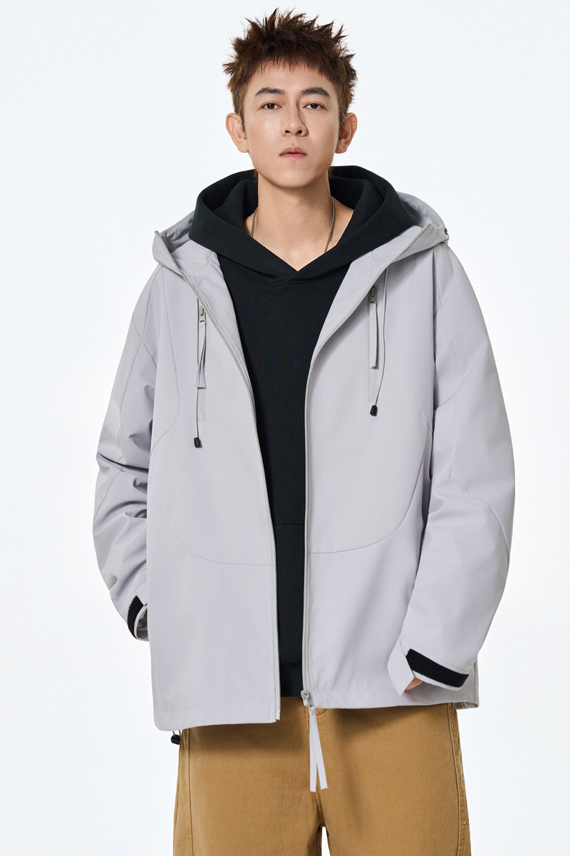 春秋纯色百搭休闲男女外套连帽工装上衣A321-J7981-P75,男装工装外套,电商A321