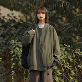 现货美式复古棒球服外套纯色潮牌宽松休闲飞行夹克A321-J7803-P55，男装夹克，电商A321