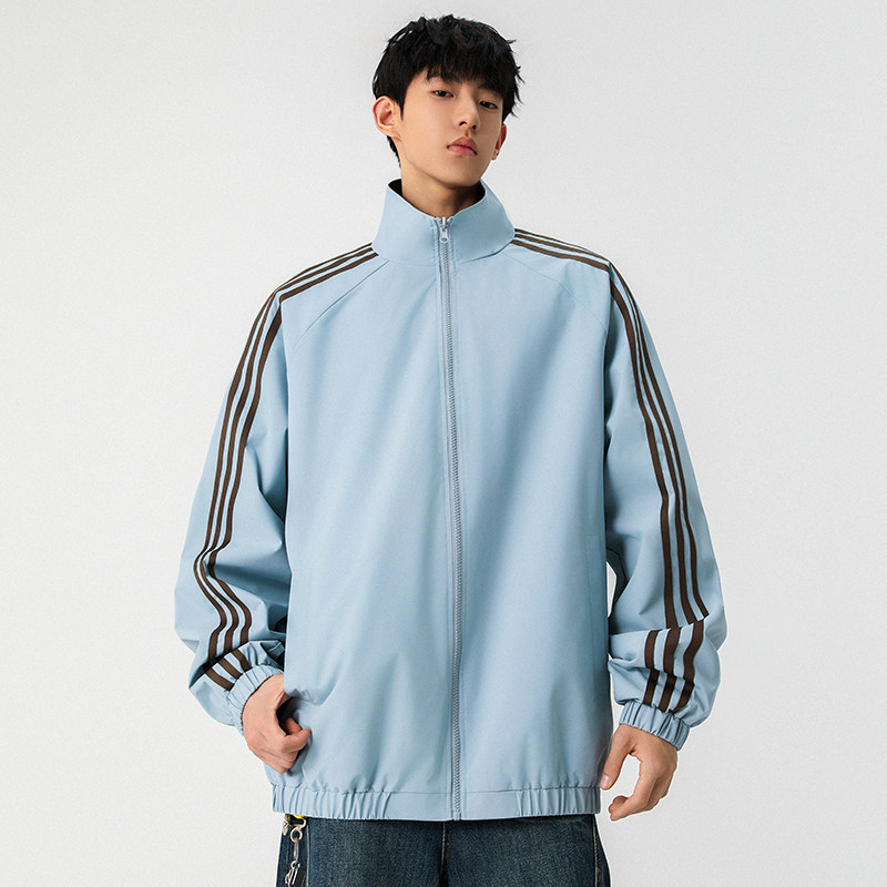 美式条纹夹克外套春秋休闲百搭双面穿立领夹克A321-J9969-P70,男装夹克,电商A321