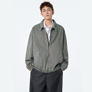 春秋水洗做旧夹克外套男女休闲夹克A321-J7946-P90图片