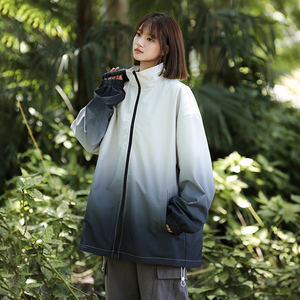 漸變外套男女春秋潮牌夾克寬松雙面穿休閑沖鋒衣A321-J7906-P70圖片