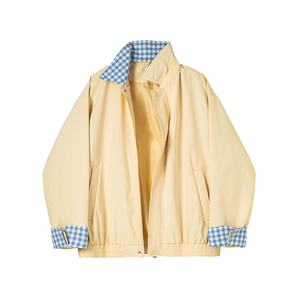 现货春秋美式领可拆卸外套潮牌棒球服冲锋衣夹克A321-J9963-P75图片