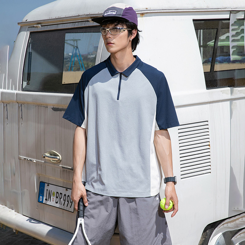 夏季冰感速干男女撞色短袖T恤潮牌t恤休闲上衣A321-TX312-P45图片