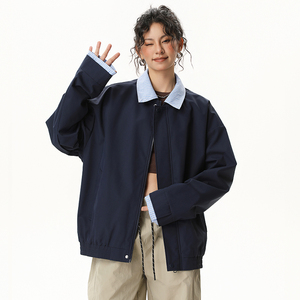 现货春秋美式领可拆卸外套潮牌棒球服冲锋衣夹克A321-J9963-P75图片