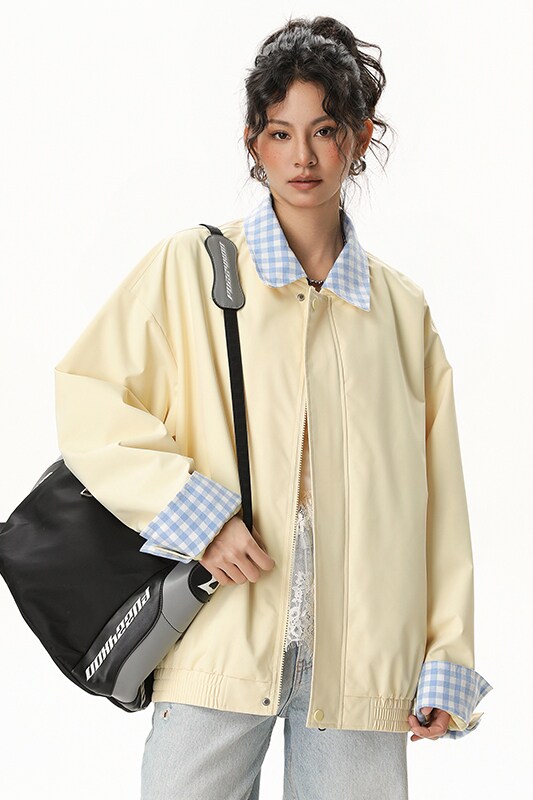 现货春秋美式领可拆卸外套潮牌棒球服冲锋衣夹克A321-J9963-P75,男装夹克,电商A321