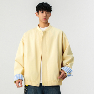 现货春秋美式领可拆卸外套潮牌棒球服冲锋衣夹克A321-J9963-P75图片