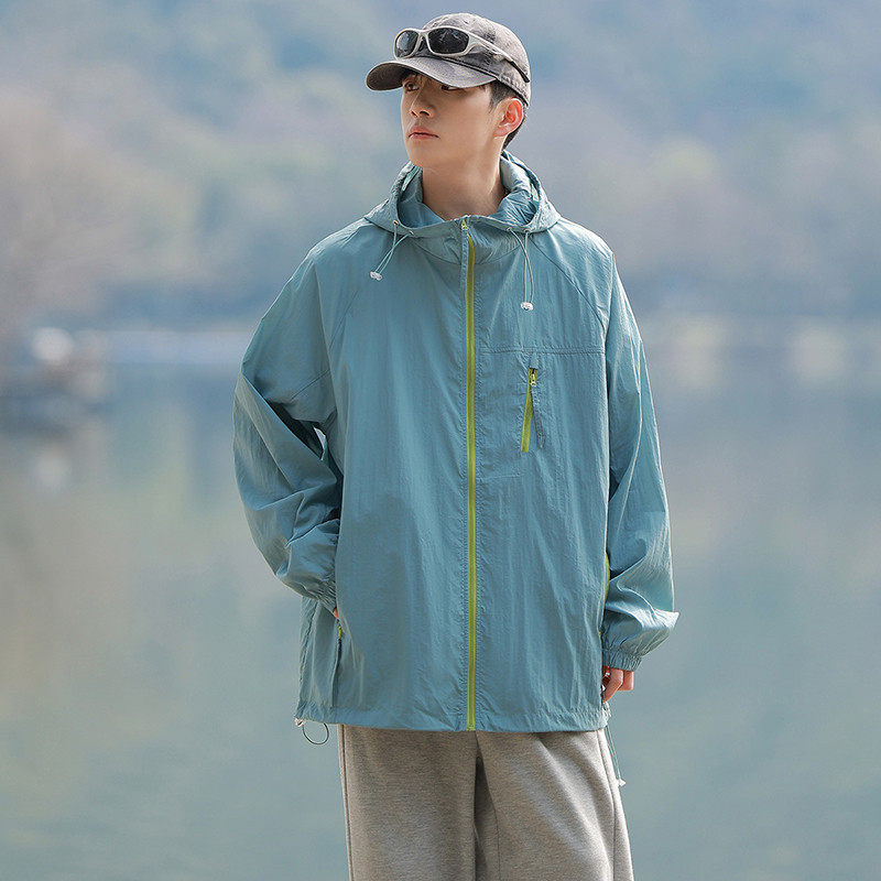 户外防晒衣男女夏季宽松皮肤衣防紫外线连帽外套A321-FS7730-P55，男装防晒衣，电商A321