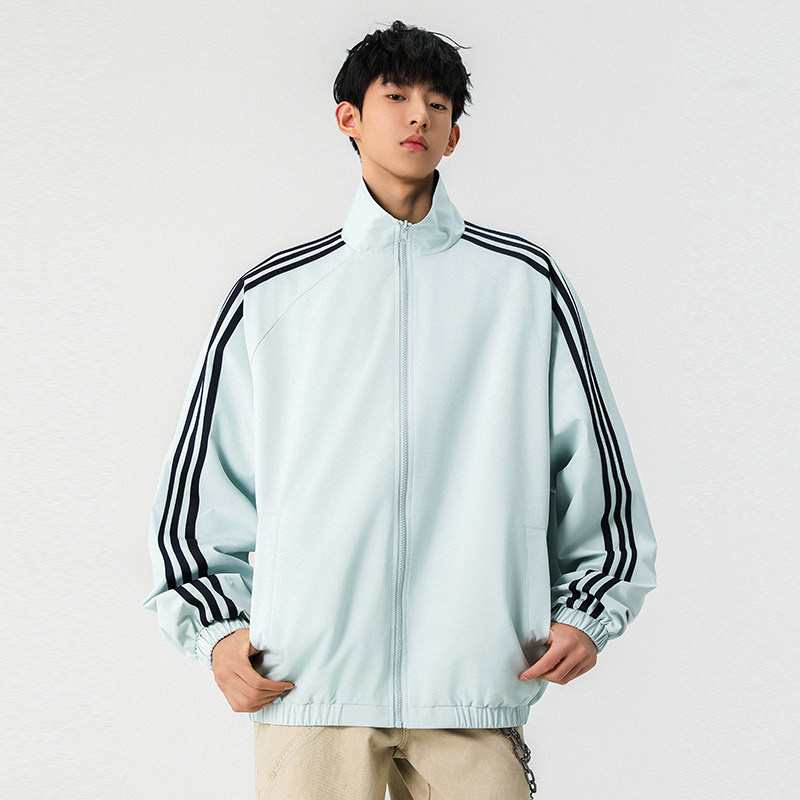美式条纹夹克外套春秋休闲百搭双面穿立领夹克A321-J9969-P70,男装夹克,电商A321