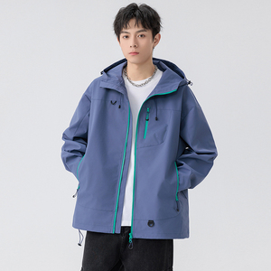现货春秋美式工装连帽冲锋衣外户外防风宽松夹克A321-J7870-P68,男装夹克,电商A321
