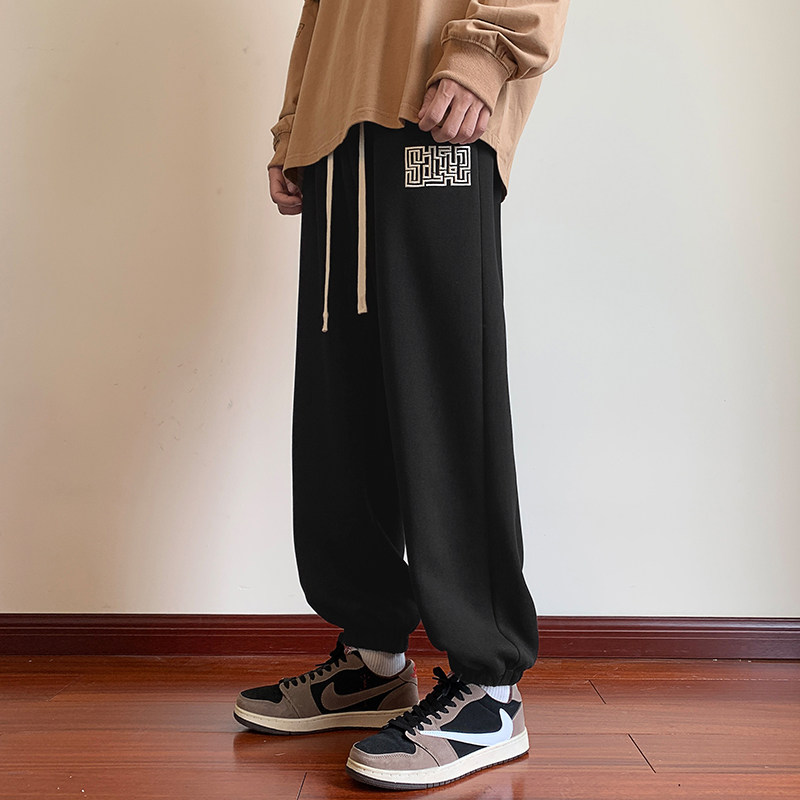 春季刺绣卫裤男士休闲宽松港风潮牌束脚裤A321-K128-P55,男装休闲裤,电商A321