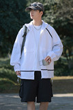 夏季薄款透气拼接防晒服防紫外线宽松上衣外套A321-FS7739-P55，男装防晒衣，电商A321