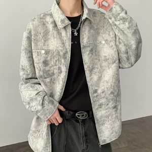 秋季老钱风水墨衬衫百搭休闲长袖衬衣A321-CS038-P70 控109图片