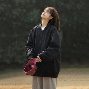 现货美式复古棒球服外套纯色潮牌宽松休闲飞行夹克A321-J7803-P55图片