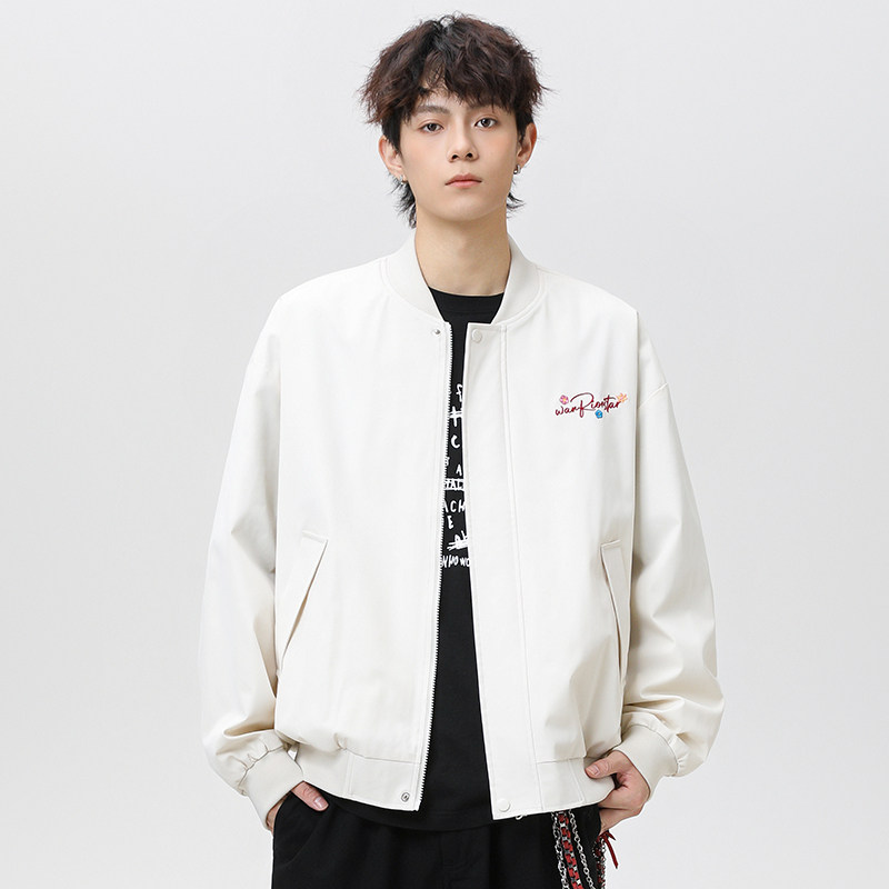 现货春秋男女休闲棒球夹克刺绣立领百搭外套A321-J9951-P75,男装夹克,电商A321