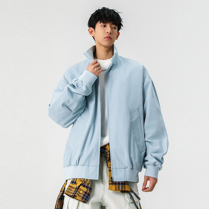 春秋新款棒球服美式立领宽松百搭夹克A321-J9972-P80图片