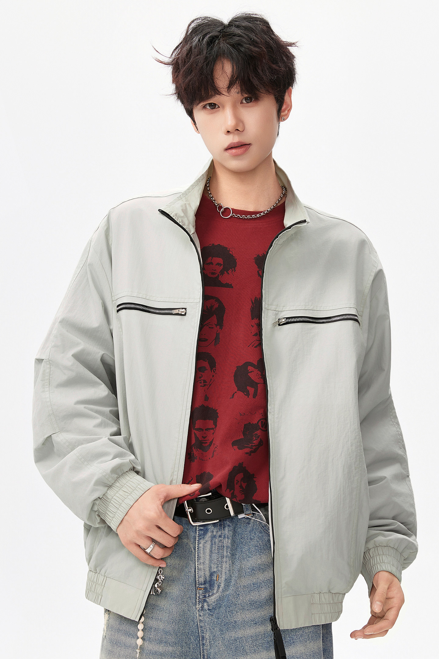 春秋立领纯色夹克休闲百搭棒球服外套A321-J060-P78  控118图片