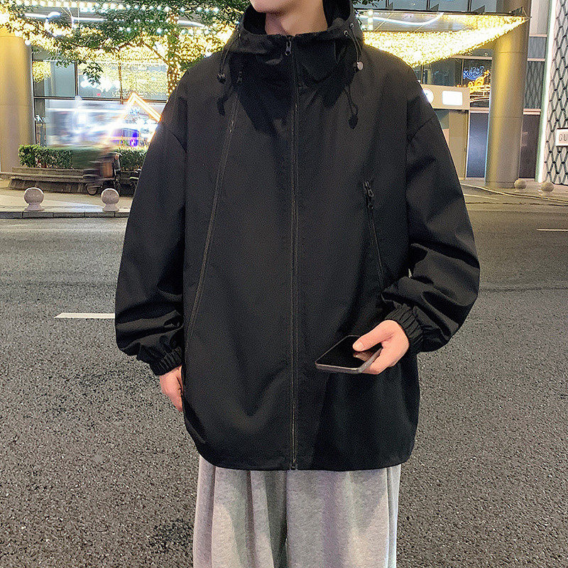 连帽冲锋衣春秋新款宽松户外防风防水登山夹克外套A321-J7830-P70,男装夹克,电商A321