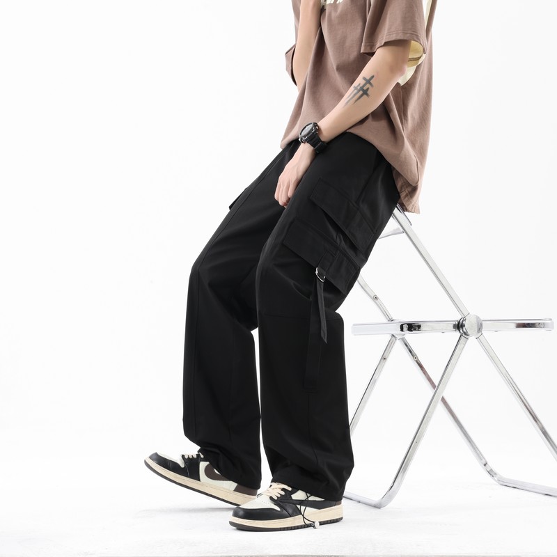复古工装裤男春季新款美式休闲口袋抽绳束脚直筒裤A321-K9885-P55,男装休闲裤,电商A321