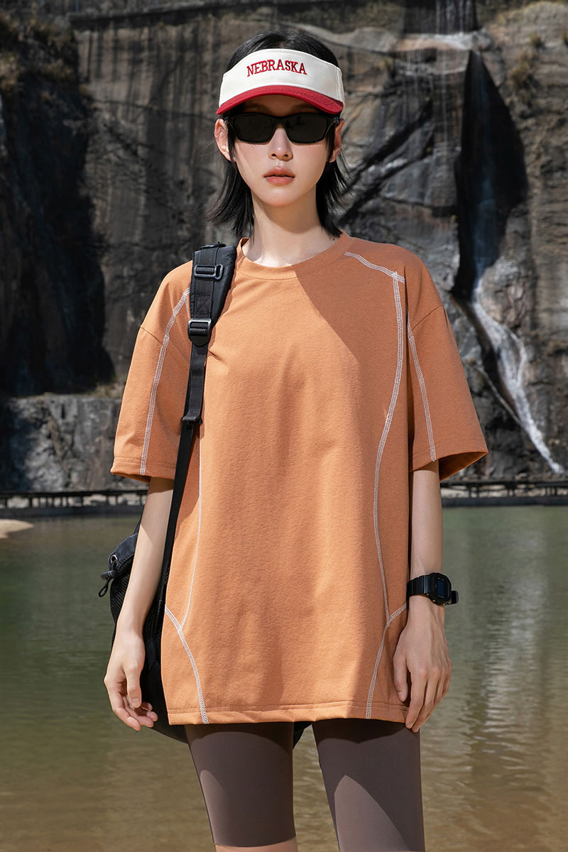 美式短袖t恤夏季冰感速干男女潮牌宽松袖T恤上衣A321-TX302-P35,男装T恤,电商A321