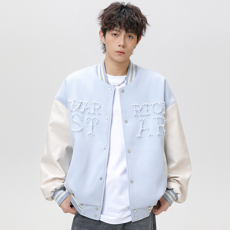 春秋刺绣PU棒球服外套男女休闲夹克A321-J9952-P90,男装夹克,电商A321