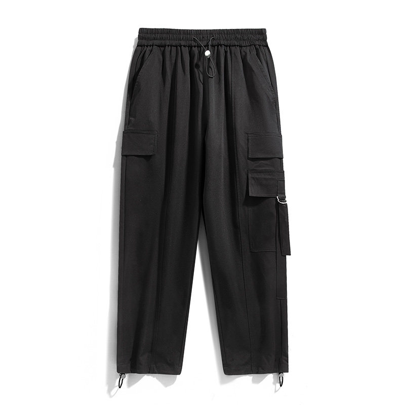 复古工装裤男春季新款美式休闲口袋抽绳束脚直筒裤A321-K9885-P55,男装休闲裤,电商A321