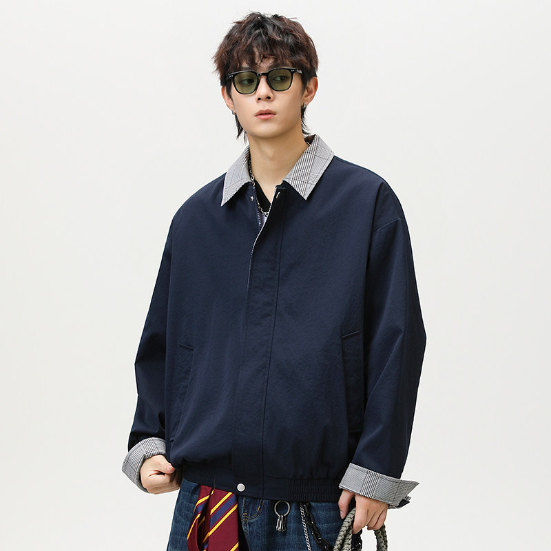 现货百搭休闲外套可拆卸领宽松男女休闲夹克A321-J9957-P75,男装夹克,电商A321