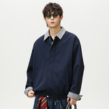 现货百搭休闲外套可拆卸领宽松男女休闲夹克A321-J9957-P75，男装夹克，电商A321