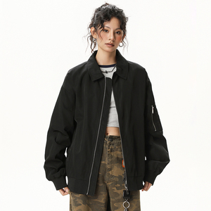 男女春秋工装休闲夹克纯色宽松外套A321-J9975-P75图片
