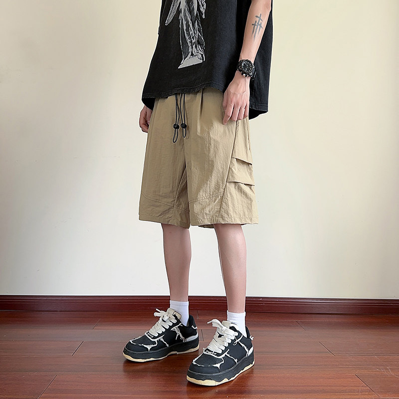夏季速干短裤薄款透气褶皱伞兵裤宽松休闲五分裤子A321-K9255-P36图片