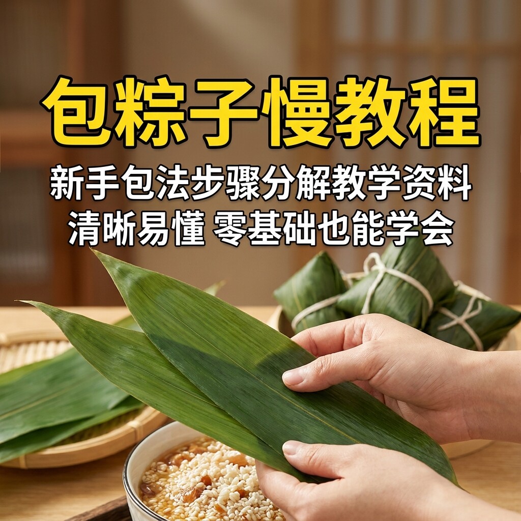 2026端午节包粽子慢教程新手包法步骤分解三角四角粽视频教程